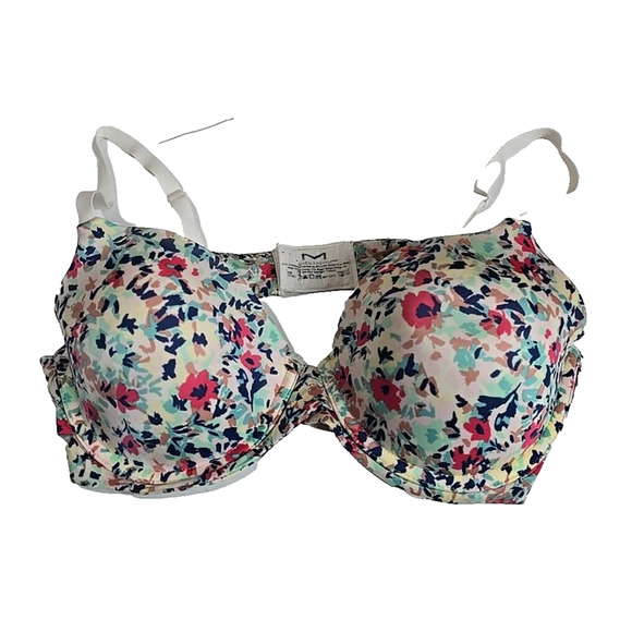 Maidenform One Fab Fit 2.0 Multicolor Floral Demi Underwire T-Shirt Bra Size 38B - Picture 1 of 5